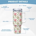 thumbnail image 5 of Fotbe Rose Flowers Pattern 40oz Ice Bully With Handle And Straw Stainless Steel Vacuum Insulated Cup And 2 In 1 Straw Lid, 5 of 8