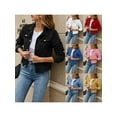 thumbnail image 2 of Sunisery Women's Denim Jacket, Long Sleeve Button Down Jean Casual Jacket with Pockets, 2 of 5