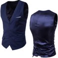 thumbnail image 2 of JAKANYQ Vest Male's Suit Vest V Neck Silm Fit Solid Formal Suit Waist Coat Lightweight For Wedding Prom Business Simplicity Relaxed, 2 of 8