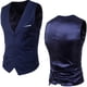 thumbnail image 2 of Chaleco de traje liso con cuello en V para hombre - Chaleco de boda ajustado - Chaleco formal de poliéster para negocios, tallas M-XXXXXXL, 2 of 8
