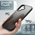 thumbnail image 3 of JETech Matte Case for iPhone 17 6.3-Inch, Shockproof Military Grade Drop Protection, Frosted Translucent Back Minimalist Phone Cover (Black), 3 of 6