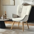 thumbnail image 3 of Homy Casa Modern Stools with Armrests & Comfortable Cushion Living Room Home Office Patio, Beige Oak, 3 of 6