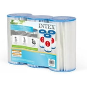 Intex 29003E Type A or C Filter Cartridge for Pools, Three Pack, 3-Pack, Brown/A - Perfect for the Summer Season