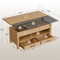 thumbnail image 4 of Yiwa 40" Convertible Lift Top Coffee Table, Multi-Functional Design with Hidden Storage and Drawers for Sofa and Gaming, 4 of 8