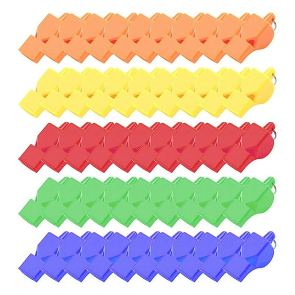 50 Pcs Non-Nuclear Professional Referee Whistle Whistle Plastic Life-Saving Whistl G12781