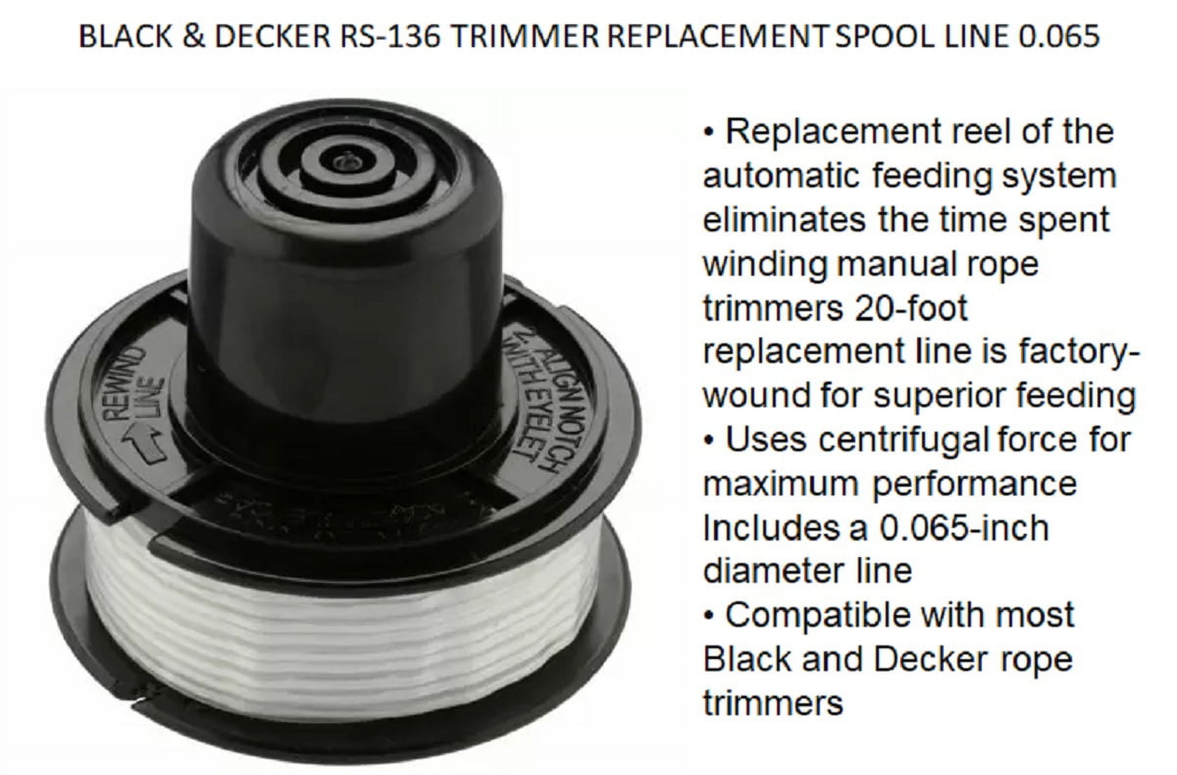 Black & Decker Electric String Trimmer Spool Line Replace Rewind 