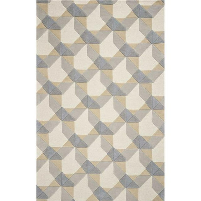 HomeRoots 352351 3 ft. 3 in. x 5 ft. 3 in. Wool Ivory & Grey Area Rug