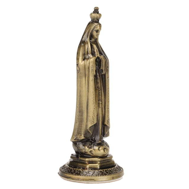 Virgin Mary Sculpture, Zinc Alloy Odorless Durable Easy Cleaning Mini Virgin Statue For Thanksgiving Red Copper Color RF TL003,Bronze RF TL002