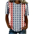 thumbnail image 5 of Xdegoge 4th Of July Tops for Women Patriotic Shirts American Flag Star Graphic Crewneck Short Sleeve Casual Loose Fit Lightweight Summer Independence Day Graphic Tees, 5 of 6