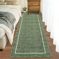 thumbnail image 3 of Garvee Scalloped Runner Rugs Modern Bordered Rug, 2x6 Washable Rugs Non-Slip Non-Shedding Rugs Low Pile Indoor Carpet for Hallway Bedroom Entryway Laundry Room, Green, 3 of 8