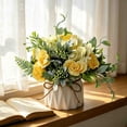 thumbnail image 4 of Artificial Flower With Small Ceramic Vase Fake Silk Variety Flower Balls Flowers Decoration Table Appropriate Home Party Office Wedding, 4 of 6