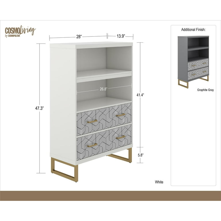 CosmoLiving by Cosmopolitan Scarlett Bookcase with Drawers
