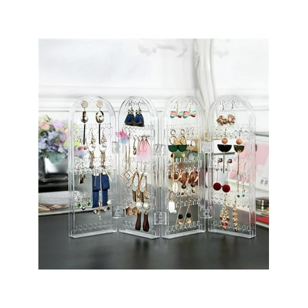Acrylic Earring Display Stand Mrosaa Foldable Acrylic Earring Stand ,Beautify Jewelry Hanger Organizer, Screen Stud Foldable Jewelry Display Stand Unit Earring Holder ()