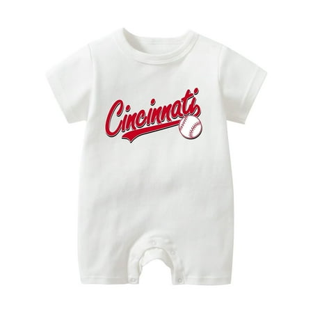 

Baby Clothes Unisex Bodysuit Casual Baseball Letter Print Rompers Jumpsuit For Boy Girl 6-9 Months
