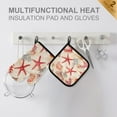 thumbnail image 4 of Yayeee Oven Mitts and Pot Holder Set of 2 Heat Resistant Kitchen Gloves Baking Hot Pad, Beige Starfish, 4 of 5