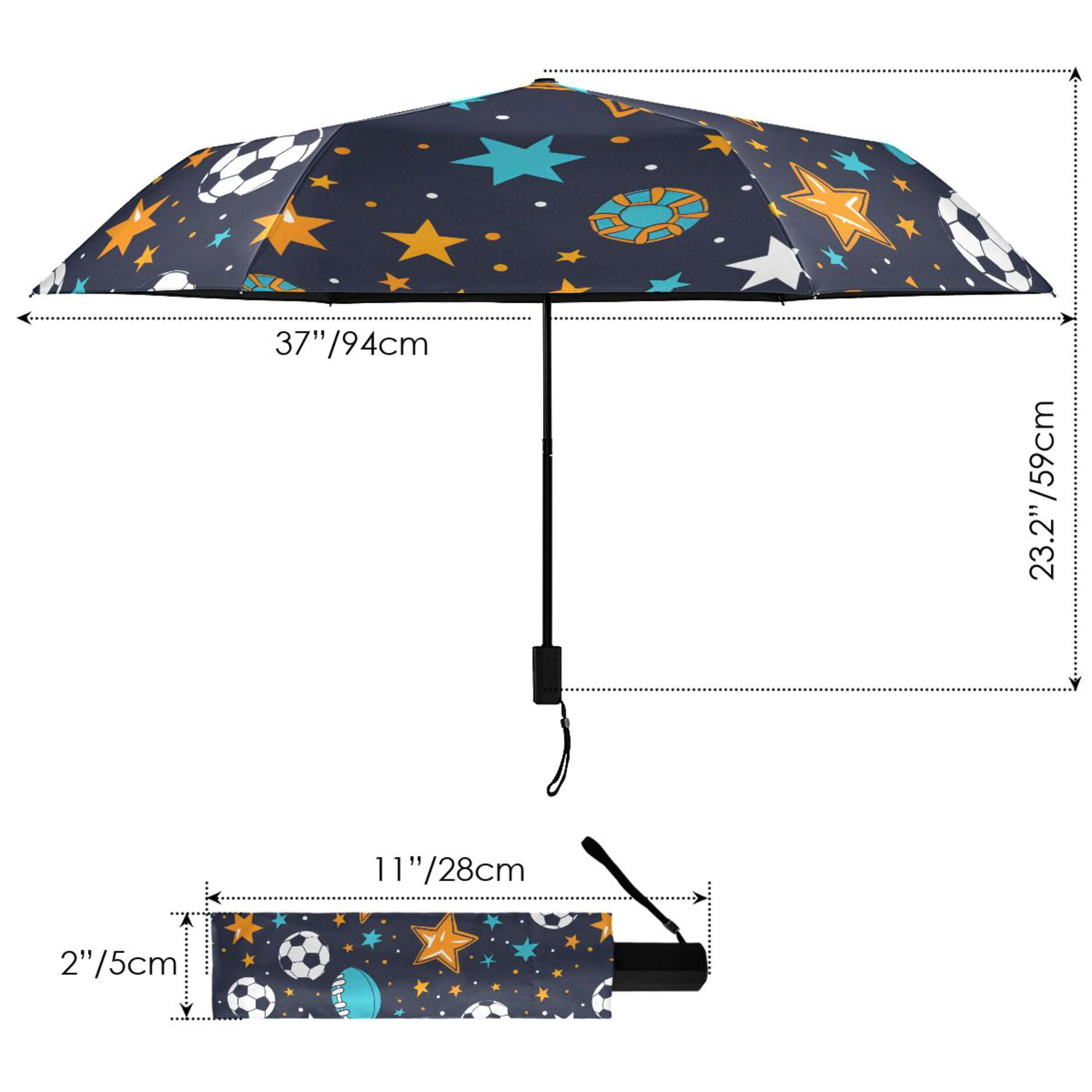 Footballs Star Rugby Compact Sun Umbrella Windproof Travel Umbrellas for Rain Strong Portable UV Protection