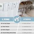 thumbnail image 2 of LXBNI No Hook Grey Shadow Striped Shower Curtain with Snap in Liner Set - Hotel Shower Curtain and Liner Set with See Through Mesh Top Window,Machine Washable, 71x74 INCH C98, 2 of 3