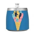 thumbnail image 7 of Yayeee Ashtray with Lid for Cigarette Smokeless Stainless Steel Home Ash Holder, Colorful Ice Cream Cat, 7 of 7