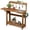 Teak, variant on AwayHome HIPS Potting Bench with Foldable Extension&Removable Sink,All-Weather Garden Potting Table with Storage Shelves&Tool Hooks,Gray