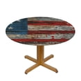 thumbnail image 3 of WYYP  Tablecloth American Flag on Wooden Table Cloth 6ft  4th of July Elastic Polyester Table Cover Fitted for Buffet Table Picnics Cafes Parties Holiday Dinner Wedding 46-50, 3 of 8