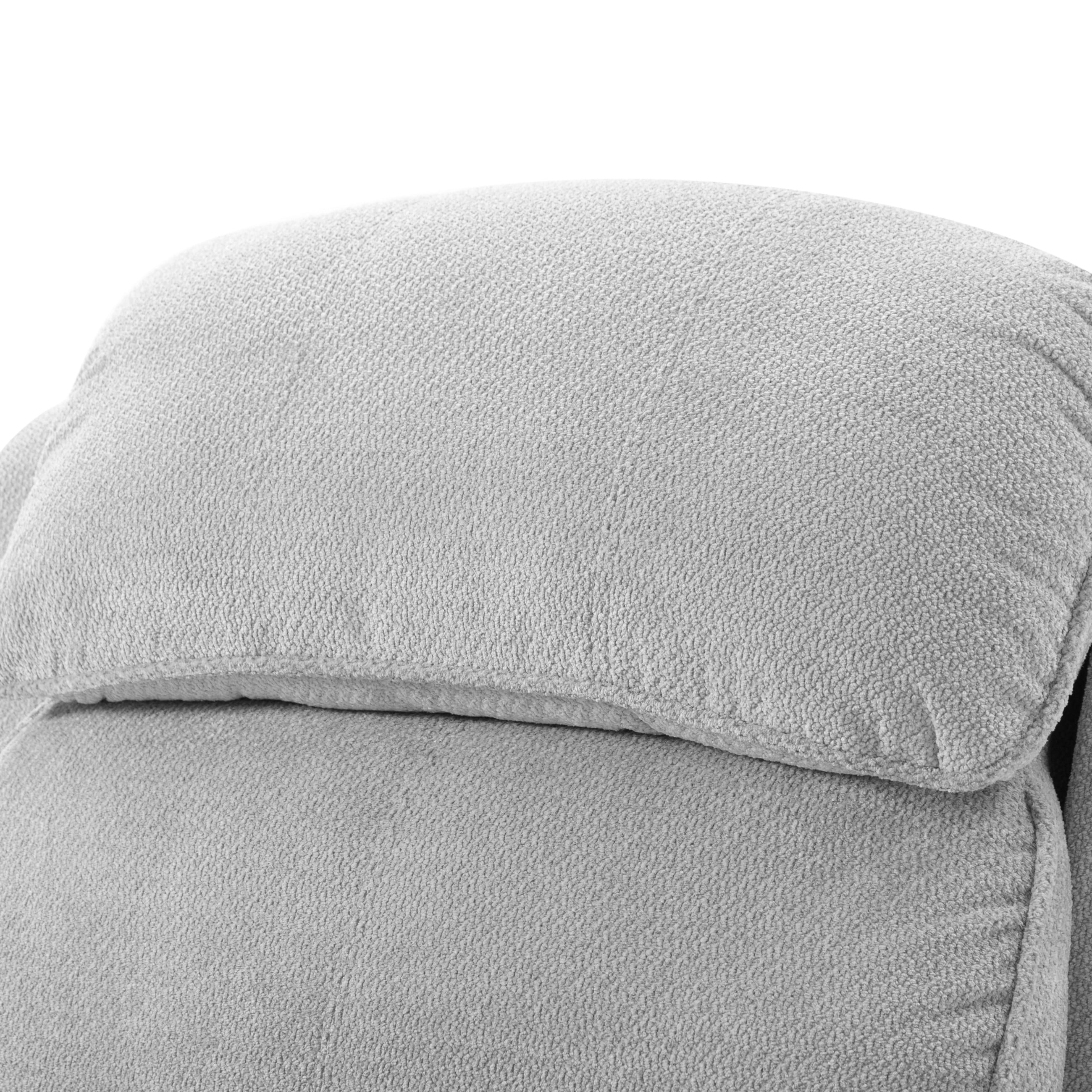 BSHTI 34.84" Power Recliner Chair with Remote, Chenille Upholstery, Ergonomic Lounge Chair for Living Room, Side Storage Pockets, and Near-Flat Recline, Light Grey