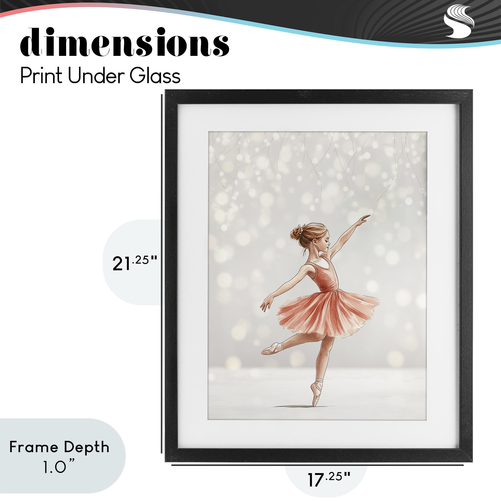 Stupell Industries Dancing In The Light Black Framed Print Under Glass, design by Christine Simpson Art