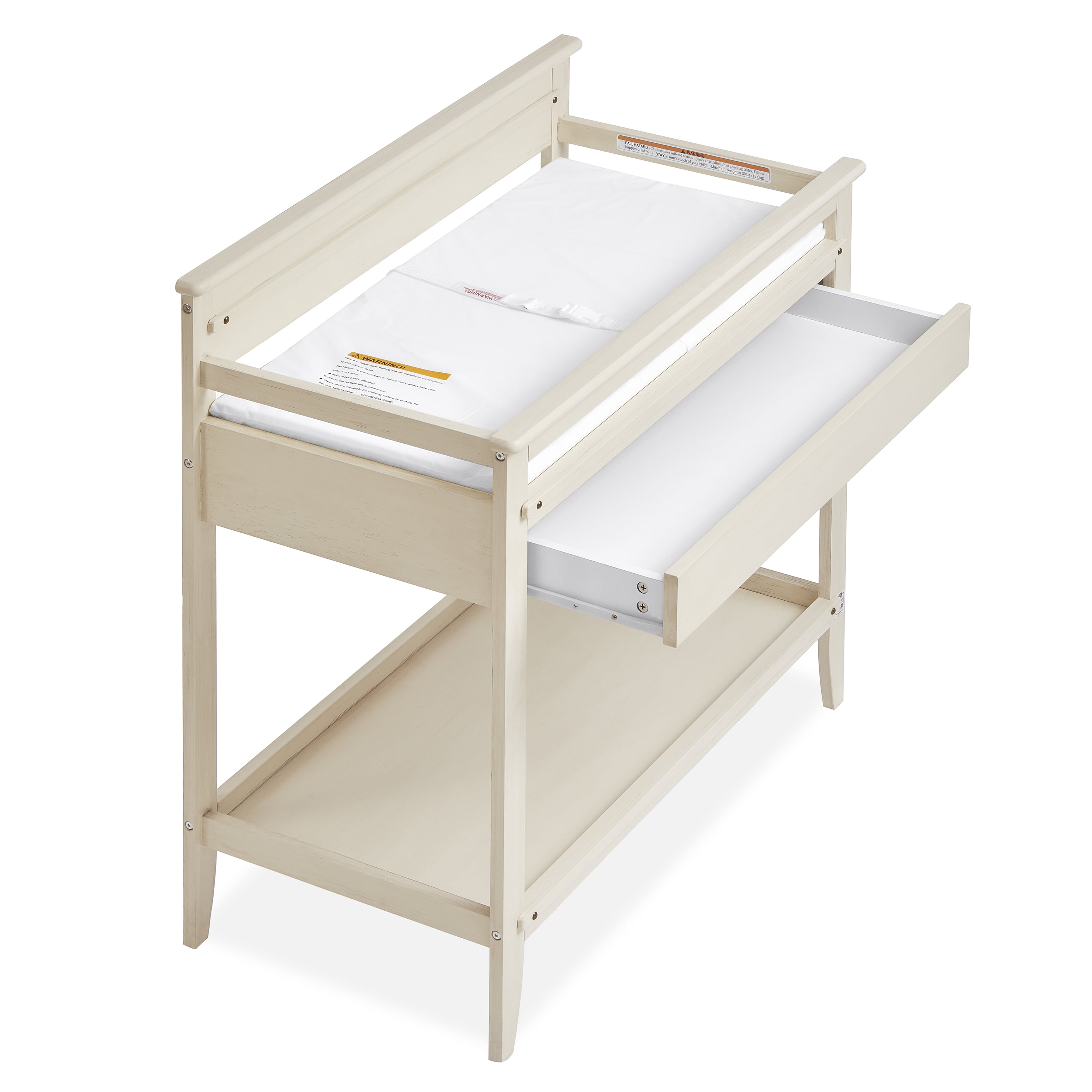 Dream On Me Bayfield Changing Table, JPMA & Greenguard Gold Certified, Glazed Brush White