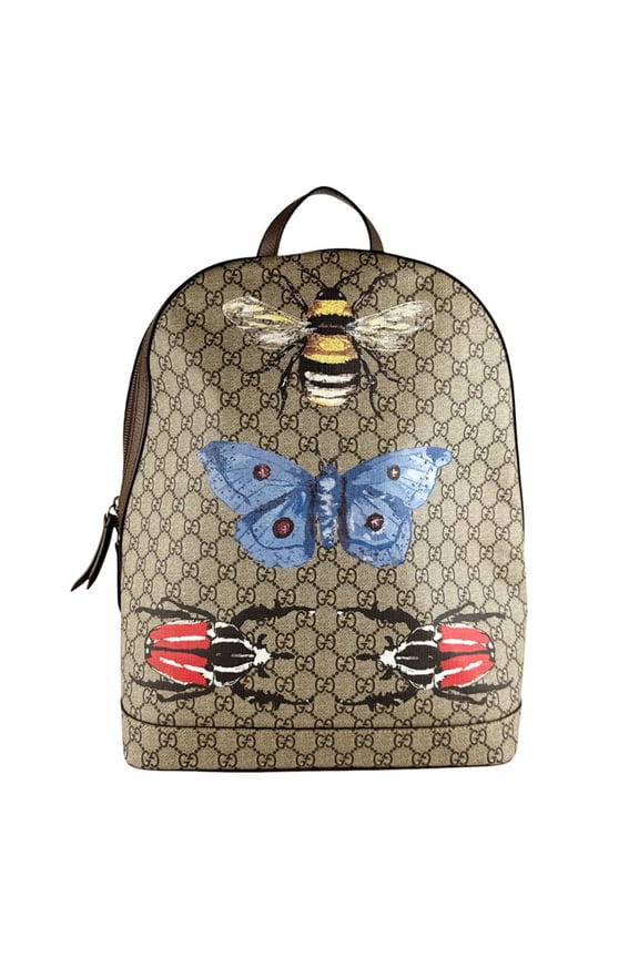 Pre-Owned Gucci GG Supreme Canvas Backpack, Brown, Men's/Women's, 419584 z10099