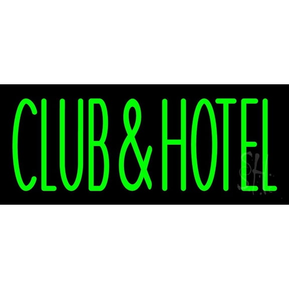 Club And Hotel Bar 1 LED Neon Sign 10 x 24 - inches, Clear Edge Cut Acrylic Backing, with Dimmer - Bright and Premium built indoor LED Neon Sign for Bar decor.