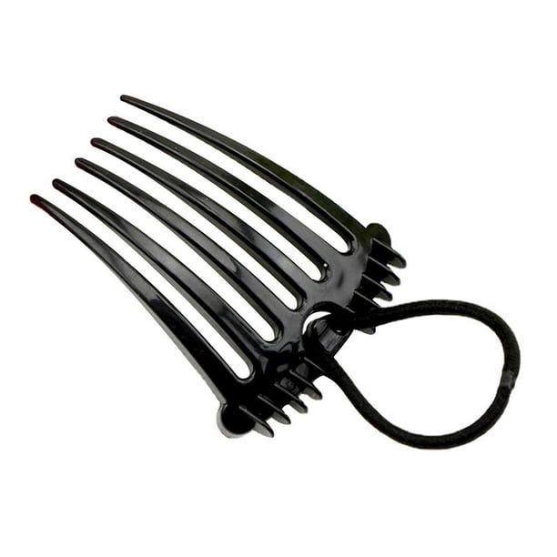 TQEHS Peines para cola de caballo, peines anchos para cola de caballo con banda de goma elástica, peine lateral para el cabello, peine para cola de caballo, horquilla para el cabello, pinza para dient