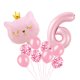 thumbnail image 1 of Globos para decoración de fiesta, número 6, color rosa gato, cumpleaños para niñas, 1 of 7