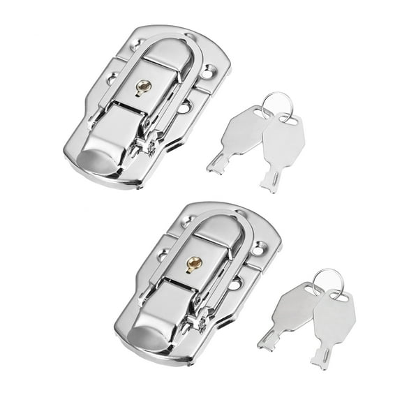 Uxcell 92mm x 50mm Metal Small Size Suitcase Lock Hasp Catch Latch with Keys 2 Pcs