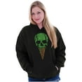 thumbnail image 3 of Cool Melting Skull Ice Cream Cone Unisex Plus Fleece Graphic Hoodie Brisco Brands 4X, 3 of 5