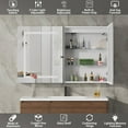 thumbnail image 4 of 36" x 24" Medicine Cabinet with LED Mirror for Bathroom, Linor Aluminum Wall Mounted LED Medicine Cabinet, Defog, Stepless Dimming, 3 Colors, 2 Outlets, 2USB (Double Door), 4 of 7