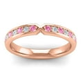 thumbnail image 2 of Diamond-Capitals 0.30 Ct Stunning Round Cut Natural Diamond Pink Sapphire Gemstone Wedding Eternity Band for Women Solid 18K Rose Gold Size 3, 2 of 8