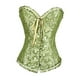 thumbnail image 5 of Corsé floral para mujer, corsés góticos con bordado en espiral, varillas de acero, satén, steampunk. verde, 5 of 9