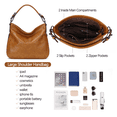 thumbnail image 4 of KL928 Leather Hobo Handbags for Women Crossbody Bags Retro Satchel Bag(Yellowish Brown), 4 of 6