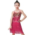 LUOGENLI Girls' Dresses Size 16 Girls Sequin Slip Dress Latin Dance