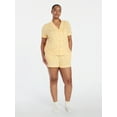 thumbnail image 3 of Joyspun Women's Dreamy Soft Collection Notch Collar Top and Shorts Pajama Set, 2-Piece, Sizes XS-3X, 3 of 7