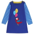 thumbnail image 1 of Vestido Para Niñas, Ropa Para Niñas, Ropa De Otoño Para Niños, Camiseta De Manga Larga Con Dibujos Animados A Rayas, Vestido Bordado Azul Odeerbi LM103-208, 1 of 9