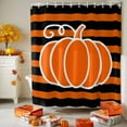 thumbnail image 3 of Shower Curtain 36"W x 72"L Autumn Thanksgiving Simple Pumpkin Stripes Fabric Shower Curtains Set with Hooks Water Repellent Bathroom Curtains Machine Washable Bathroom Accessories, 3 of 6