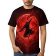 thumbnail image 4 of LAOLIUSN Men’s Ninja Samurai T-Shirt, Full Moon Anime Graphic Tee, 3D All Over Print Short Sleeve Crewneck, 88% Polyester 12% Spandex, S-4XL, 4 of 7