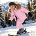 thumbnail image 5 of Toddler Kids Winter 2-Piece Snowsuit Set - Solid Color Thick Down Jacket with Large Collar, Waterproof & Windproof Outdoor Snow Gear, Casual Daily Wear, Warm Ski Outfit | CSEONE, 5 of 8