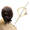 thumbnail image 1 of Hoop And Pin Barrette Vintage Geometric Hair Circle And Sticks Hair Accessory Metal Arc Hair Edit Hoop Clips,Gold Polyester Hair Clip, 1 of 8