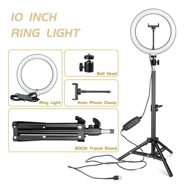 Yucurem Kshioe 10 inch Ring Light with PTZ Clip 50cm Small Floor