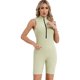thumbnail image 4 of Body deportivo atlético de Color liso para mujer, pantalones cortos sin mangas con media cremallera frontal, mono, leotardo, Yoga, ciclismo, gimnasios y Fitness, 4 of 5