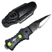 Scuba Diving Compact Black Stainless Steel Point Tip BCD Knife