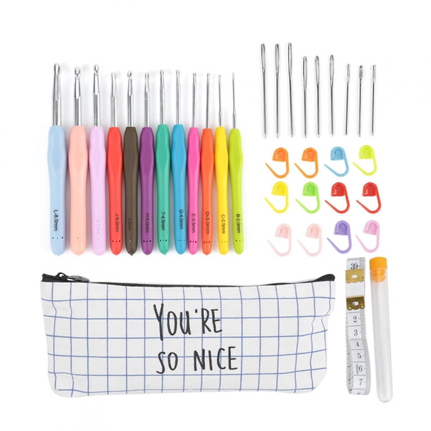 Juego de ganchos de crochet, 12 piezas de ganchos de crochet extendidos, kit de herramientas de crochet, ganchos de crochet probados y confiables Jadeshay A