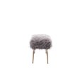 thumbnail image 6 of Guyou Modern Faux Fur Entryway Bench Upholstered Ottoman Bench with Metal Legs Furry End of Bed Accent Bench Stool for Living Room Bedroom, Grey, 6 of 9