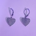 thumbnail image 4 of 14K Gold Plated Dangle Earrings for Women,Lightweight Heart Geometric Flat Brushed Drop Earrings, Hypoallergenic Leverback Earrings Jewelry, 4 of 6